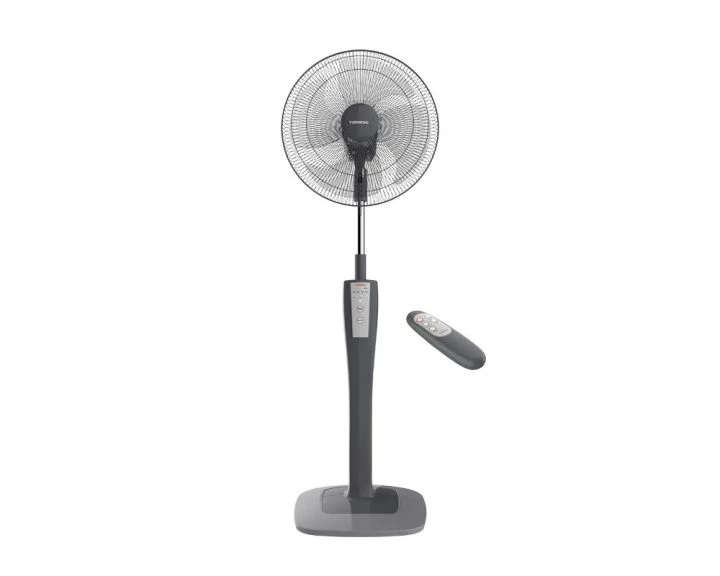 مروحه تورنيدو عمود 16بوصه ريموت 4ريشه رمادى TSF75G