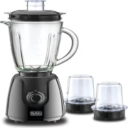 خلاط كهربائي بلاك اند ديكر ، 400 وات ، 1.5 لتر ، 2 مطحنه ، أسود ، ( بضمان انسيا ) , BX440G