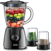 خلاط كهربائي بلاك اند ديكر ، 400 وات ، 1.5 لتر ، 2 مطحنه ، أسود ، ( بضمان انسيا ) , BX440G