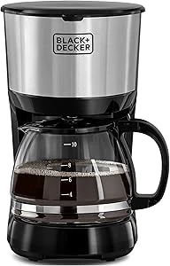 ماكينة تحضير القهوة DCM750S مع إبريق زجاجي من بلاك اند ديكير، أسود - 750 وات، ستانلس ستيل