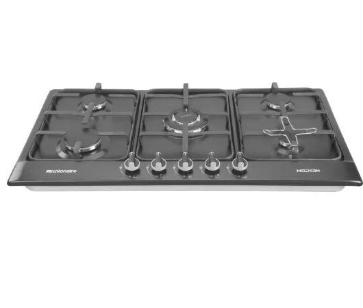 بوتجاز يونيون اير مسطح غاز بلت مودرن، 5 شعلة، 50×90 سم، BH5090B-8-S-MD - اسود