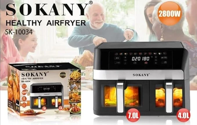 قلاية سوكانى 7 لتر + 4 2 باب 2800 وات SK-10034