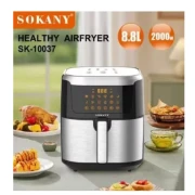 قلاية بدون زيت سوكاني ديجيتال، 8.8 لتر، 2000 وات، فضى واسود - SK-10037