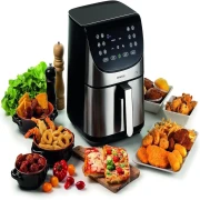 قلاية بدون زيت كينوود Healthy ديجيتال، 7 لتر، 1800 وات، فضي واسود - HFM80.000SS