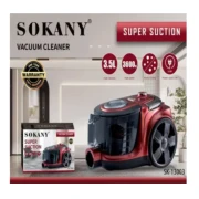مكنسة كهربائية سوكاني بحاوية بدون كيس، 3600 وات، احمر واسود - SK-13003