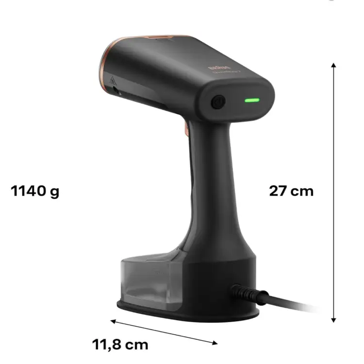 مكواة محمولة براون QuickStyle 7، قوة 1600 وات، 250 مل، اسود - GS7077BK