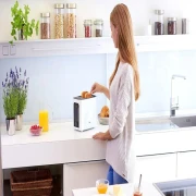 توستر براون، 2 شريحة، 1000 وات، ابيض - HT3010WH