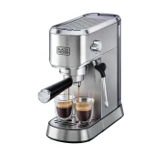 ماكينة تحضير الاسبرسو بلاك اند ديكر بمضخة، 1450 وات، 15 بار، فضي - ECM150-B5 ( ضمان دولي )