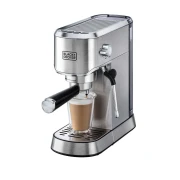 ماكينة تحضير الاسبرسو بلاك اند ديكر بمضخة، 1450 وات، 15 بار، فضي - ECM150-B5 ( ضمان دولي )
