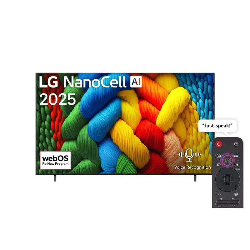 شاشة ال جي سمارت ، 50 بوصة ، تقنية Nanocell ، دقة 4K UHD ، ماجيك ريموت ، ريسيفر داخلى ، 50NANO80A6A (موديل 2025)
