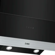 شفاط ديكوري بلت ان بمدخنة بوش Serie 2، مقاس 90 سم، زجاج اسود - DWK095G60