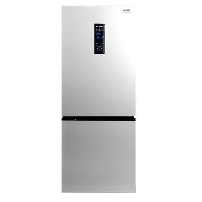 ثلاجة كومبي نوفروست يونيون اير، 545 لتر، 2 باب، فريزر 3 درج شاشة ديجيتال تاتش، بلوتوث، باب استالس، مقبض داخلي، بدون حنفية، - استالس