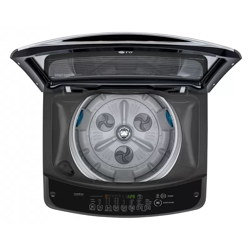 غساله ال جى فوق اوتوماتيك 18.5كيلو رمادي  انفرتر هيدروليك تايلاندى T185V1NDHT2